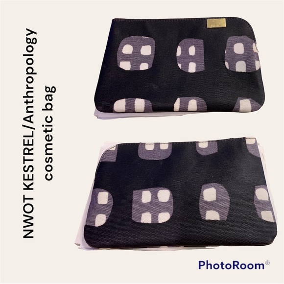 NWOT KESTREL/Anthropology cosmetic bag this is so pretty! Measures 8” x 5” x .5” - Picture 1 of 10